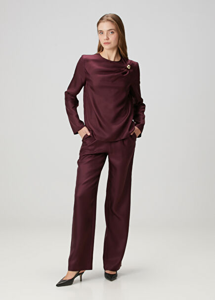 Alera plum silk pants