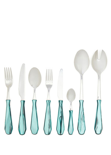 Venezia Yeşil Çelik 74 Parça Çatal Bıçak Kaşık Seti
