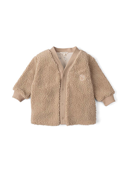 Wellsoft Beige Cotton Patterned Unisex Kids Cardigan 