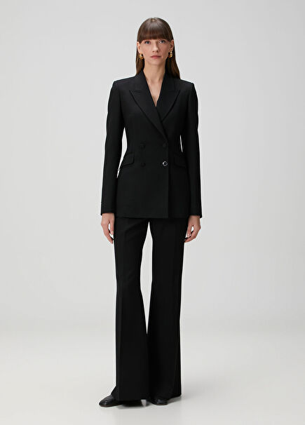 Rhein Black Wool Pants