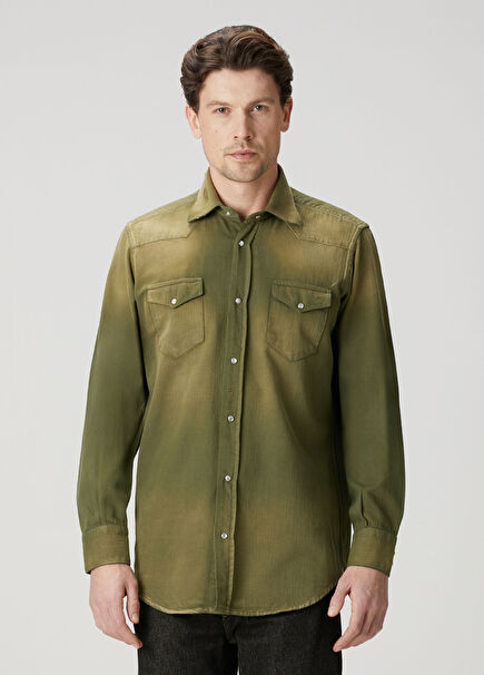 Green Denim Shirt