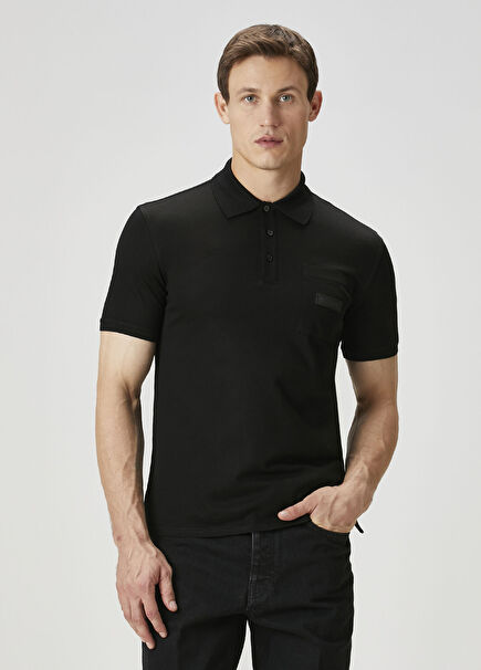 Regular Fit Siyah Polo Yaka T-shirt