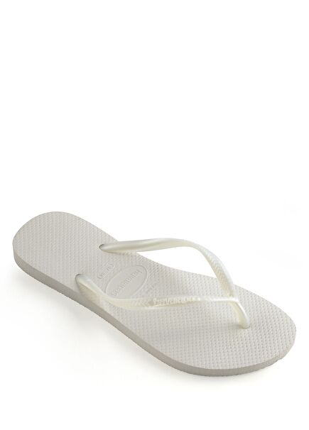 Slim White Kids Beach Slippers