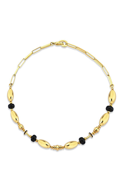 Beads Women's Gold Plated Silver Necklace