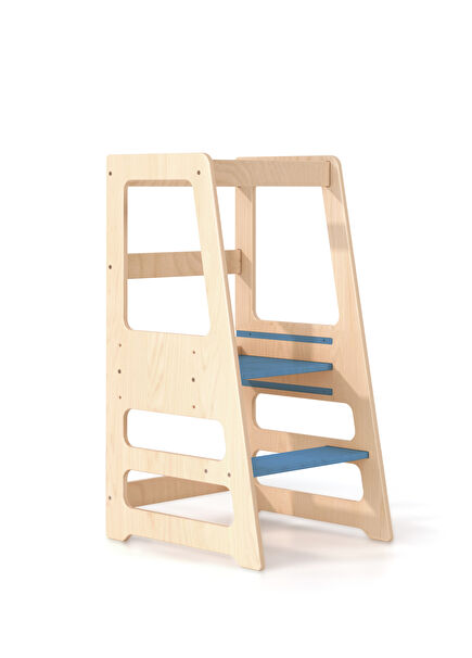 Mavi Ahşap Ayarlanabilir Öğrenme Kulesi