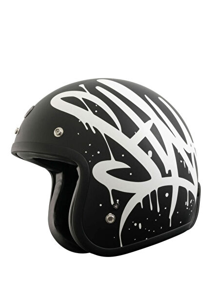 T-50 Del Mar Wild One Mat Siyah Gri Açık Unisex Motosiklet Kaskı