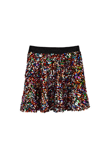 Leda Pul Payetli Kız Çocuk Etek