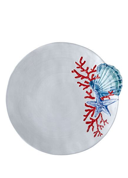 Mercan Beyaz Melamin Servis Tabağı