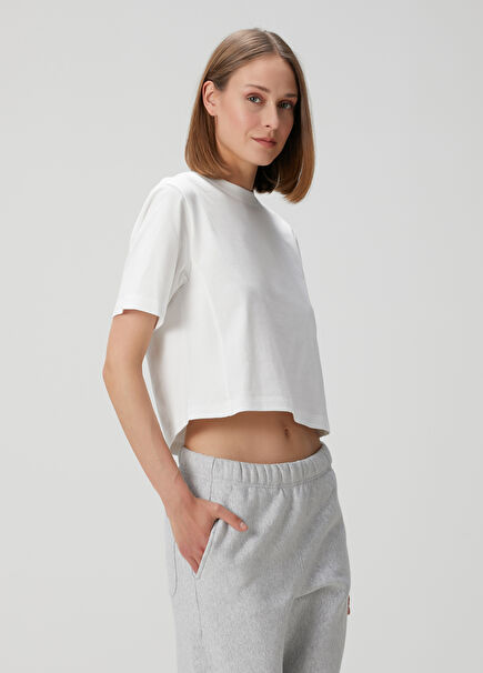 Beyaz Crop T-shirt