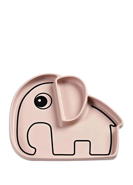 Elphee Pink Silicone Vacuum Compartment Kids Plate