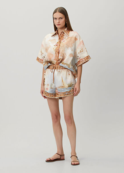 Mahon Print Linen Shorts