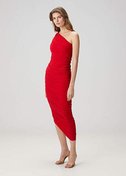 Diana Red Midi Cocktail Dress