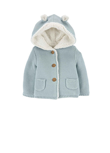 Blue Hooded Baby Boy Cardigan