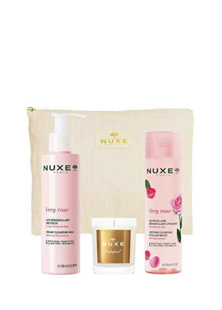 Very Rose Make-up Remover Water + Cleansing Milk + Prodigieuse Scented Candle + Bag Set