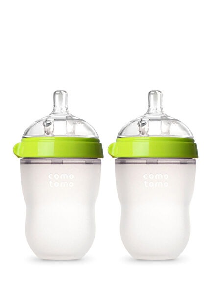 Anti-Colic Silicone Baby Bottle 2 pcs 250ml Green-Medium Flow (3-6 MONTHS)