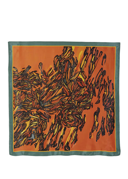 Ballerina Desenli İpek Saten Kadın Eşarp