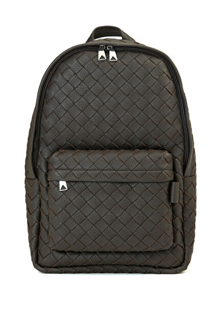 Brown Men's Leather Backpack