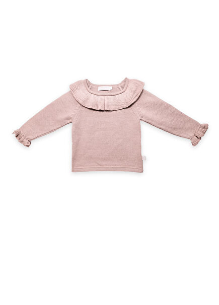 Layla Pink Organic Cotton Long Sleeve Baby Girl Knit Sweater