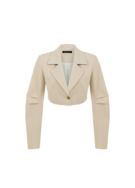 Cara Kum Rengi Kısa Kadın Ceket