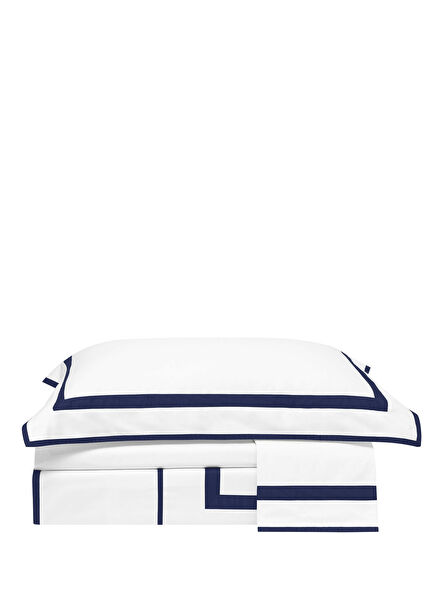 La Reve Navy Blue Satin Double Duvet Cover Set 200 x 220 cm