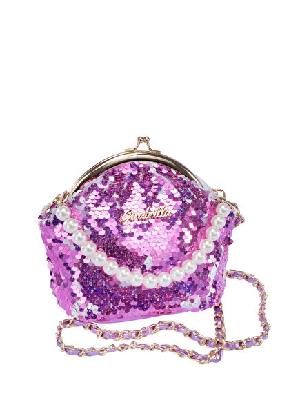 Işıltılı Mor Klipsli Kız Çocuk Omuz Çantası