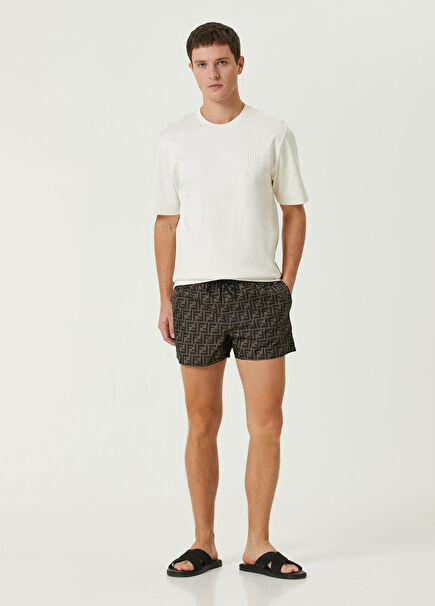 Kahverengi Logo Desenli Mayo