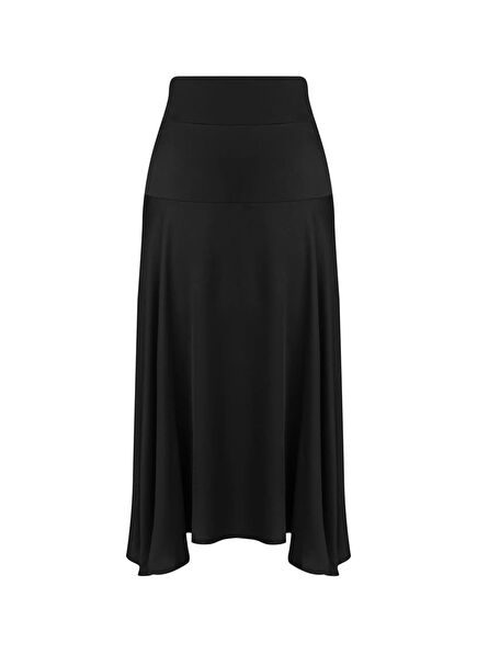 Melody Siyah Kadın Midi Boy Etek