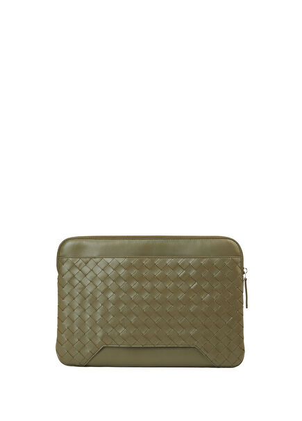 Haki Erkek Deri El Portföyü