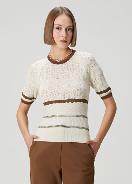 Cream Knitwear T-Shirt