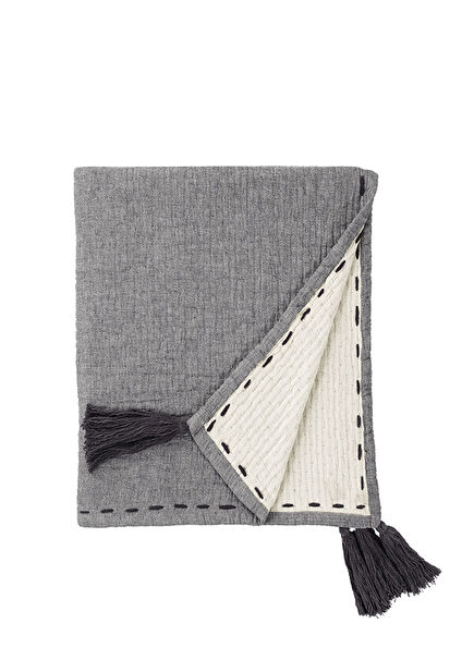 Valen Anthracite Linen Double Bedspread 240 x 260 cm