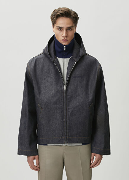 Grey Hooded Denim Jacket