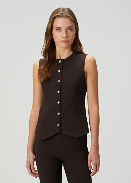 Kahverengi Kuplu Yelek