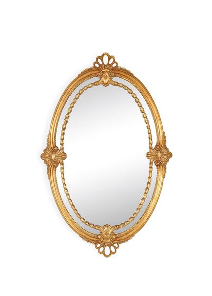 Versailles Antique Gold Wooden Oval Mirror