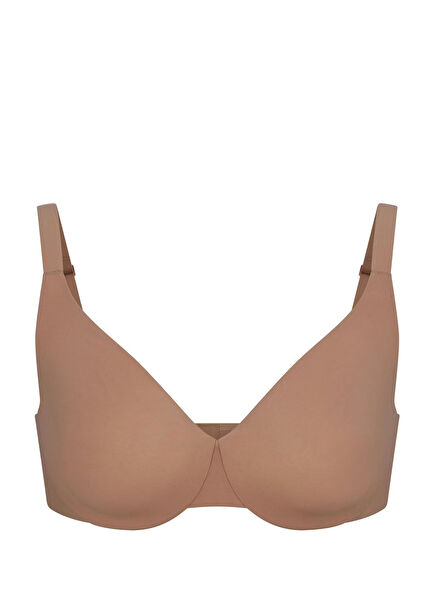 Unlined Full Coverage Light Brown Bra