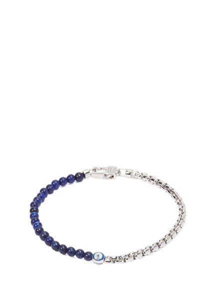 Sennit Box Evil Eye Erkek Gümüş Bileklik