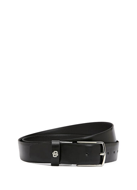 Black Men's Leather Belt