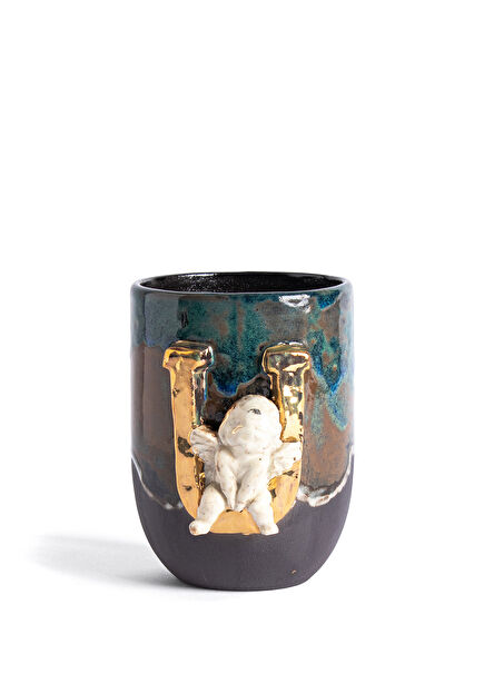 Angel U Harfli Antik Seramik Kupa