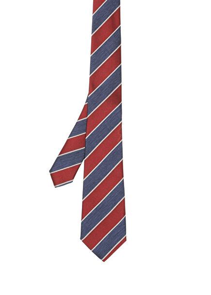 Indigo Striped Silk Cotton Blend Tie