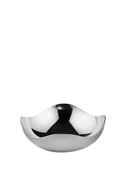 Wave Formed Chrome Steel Decorative Snack Holder