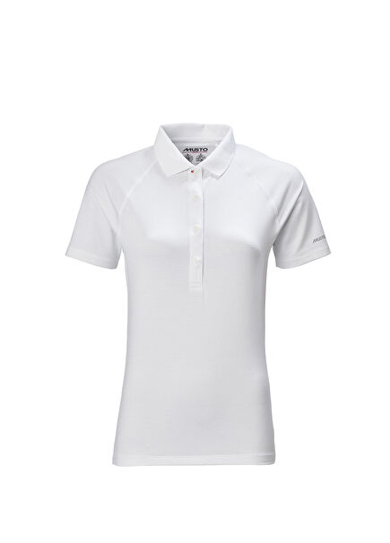 Evo Sunblock 2.0 White Polo Collar Short Sleeve Women's Sports T-shirt
