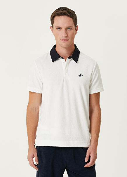 White Terry Textured Polo T-shirt