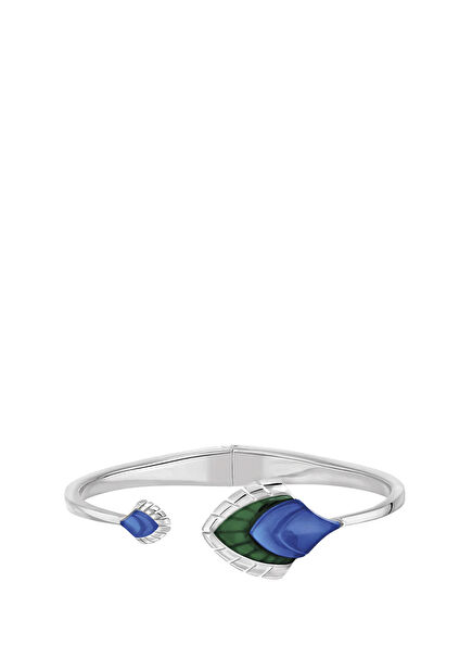 Paon Blue & Green Lacquer Gümüş Kristal Unisex Bileklik