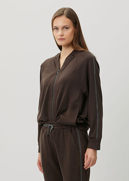Brown Zipper Hoodie