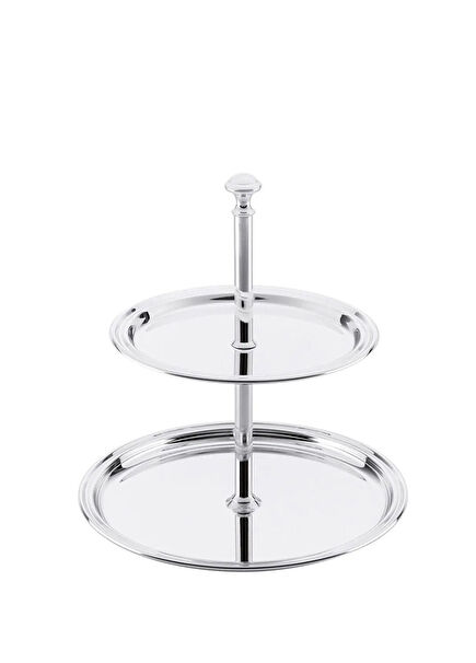 Silver Two-Layer Service Holder 16 cm