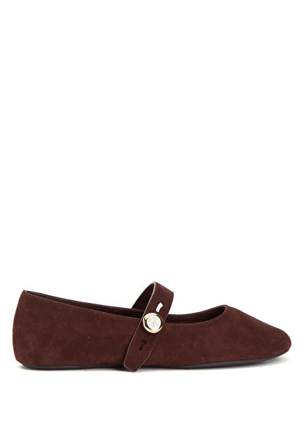 Romy Dark Brown Suede Ballet Flats