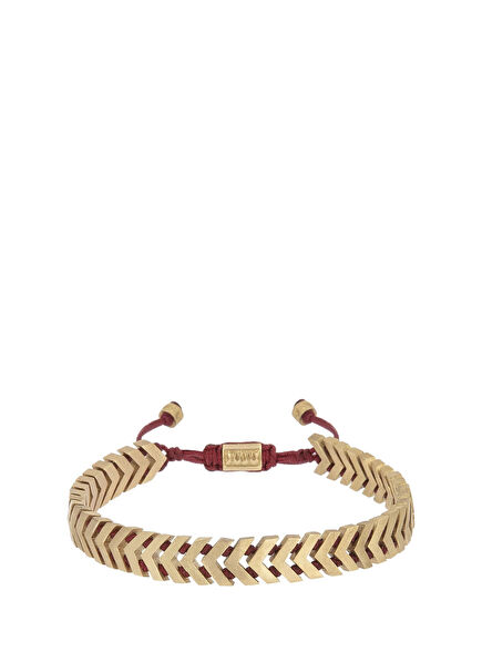 Arrow Bordo Bronz Erkek Bileklik