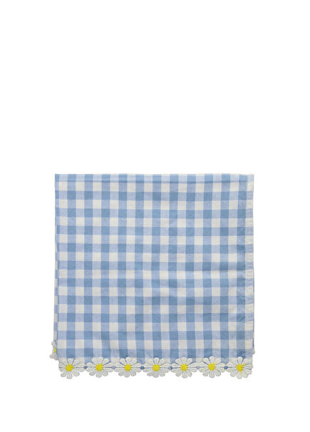 Daisy Detailed Gingham 4-Pack Fabric Napkin
