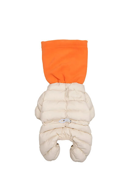 Snood Padding Jumpsuit Beige Köpek Tulumu