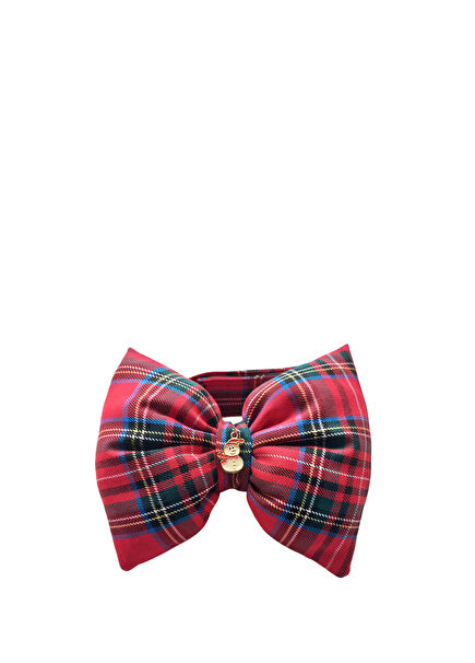 Kırmızı Ekoseli Kedi & Köpek Papyonu