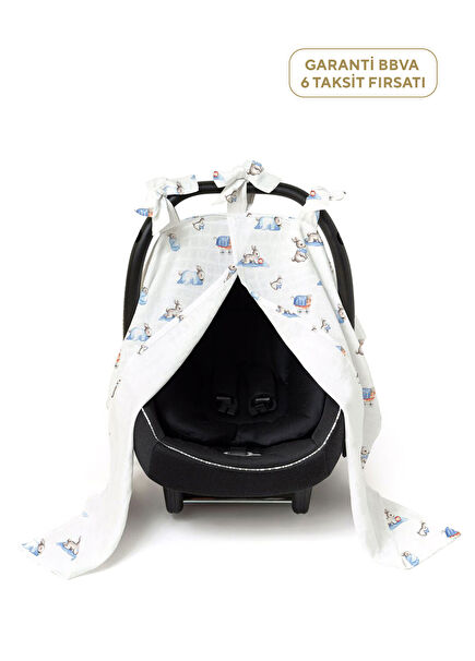 %100 Pamuk Bébé Lapin Müslin Erkek Bebek Puset Örtüsü